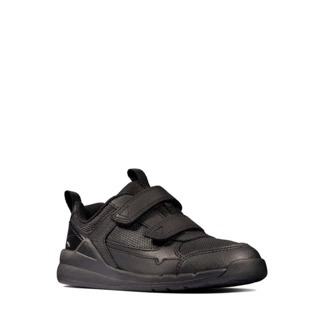 Boys' Clarks Orbit Sprint Kid Sneakers Black | CLK409PDT