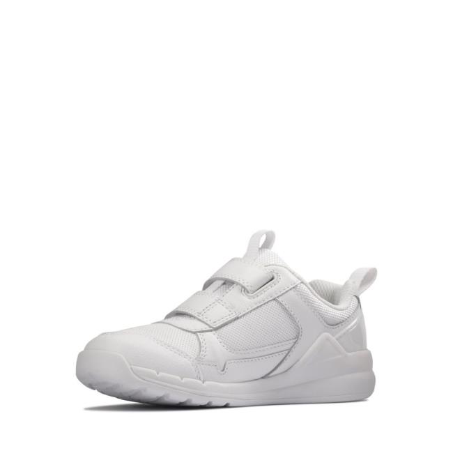 Boys' Clarks Orbit Sprint Kid Sneakers White | CLK760YQD