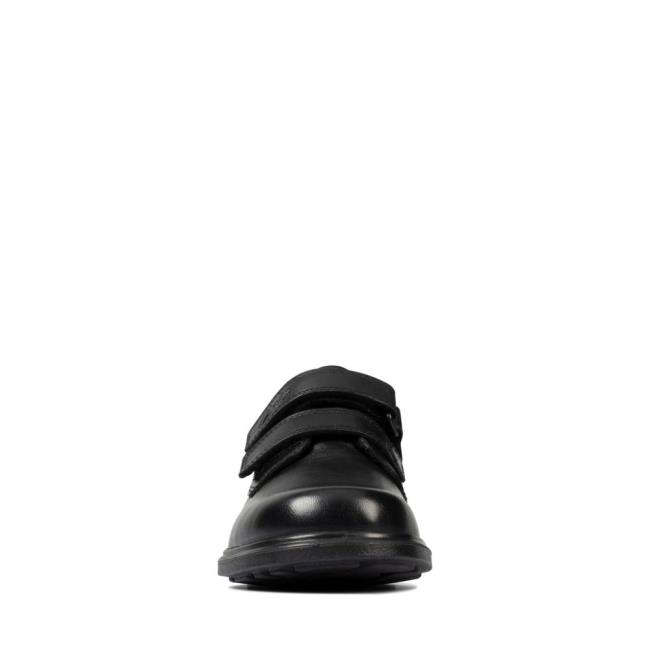 Boys' Clarks Remi Pace Kid School Shoes Black | CLK852TAP