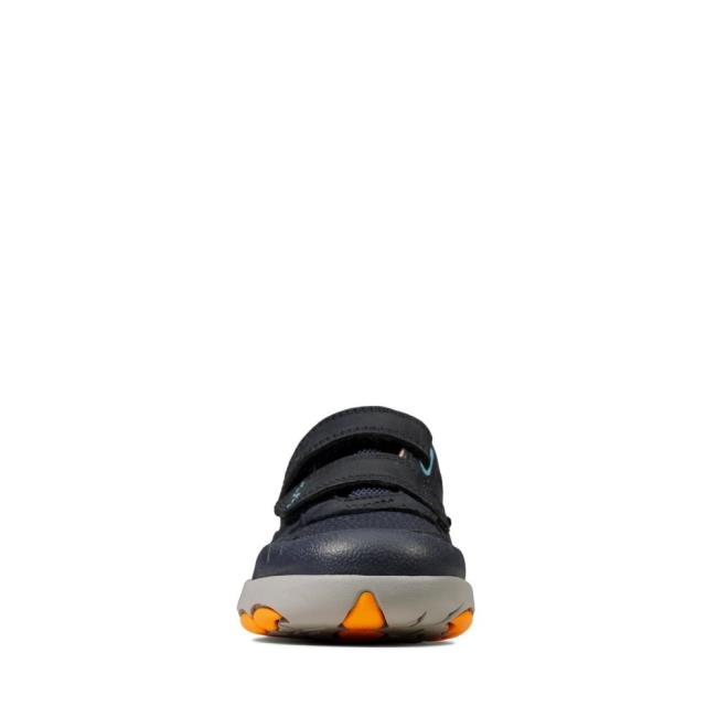 Boys' Clarks Rex Quest Kid School Shoes Navy | CLK967GWS