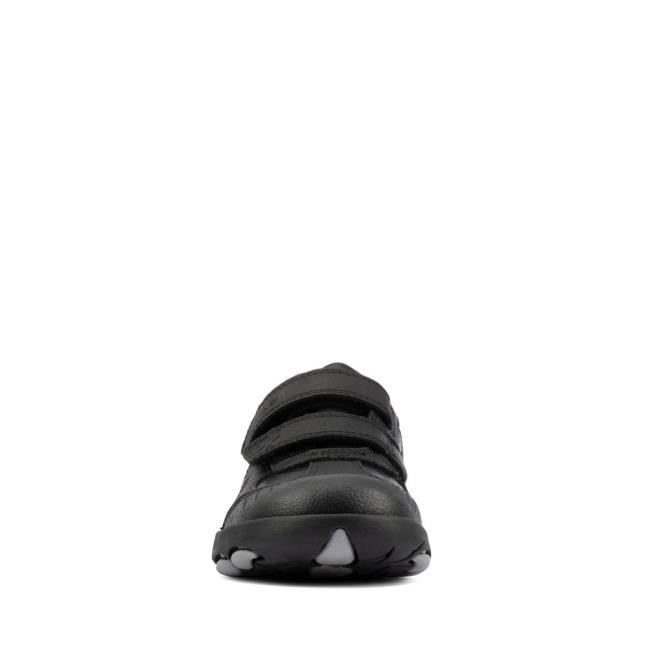 Boys' Clarks Rex Stride Kid School Shoes Black | CLK039VSI