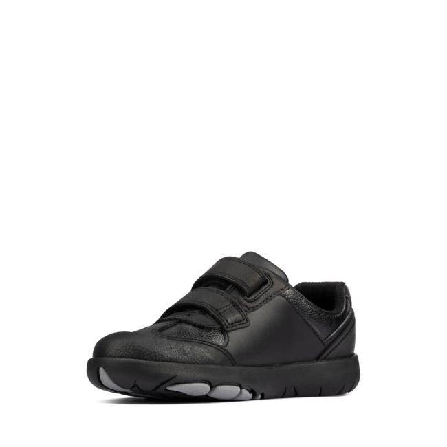 Boys' Clarks Rex Stride Kid School Shoes Black | CLK039VSI