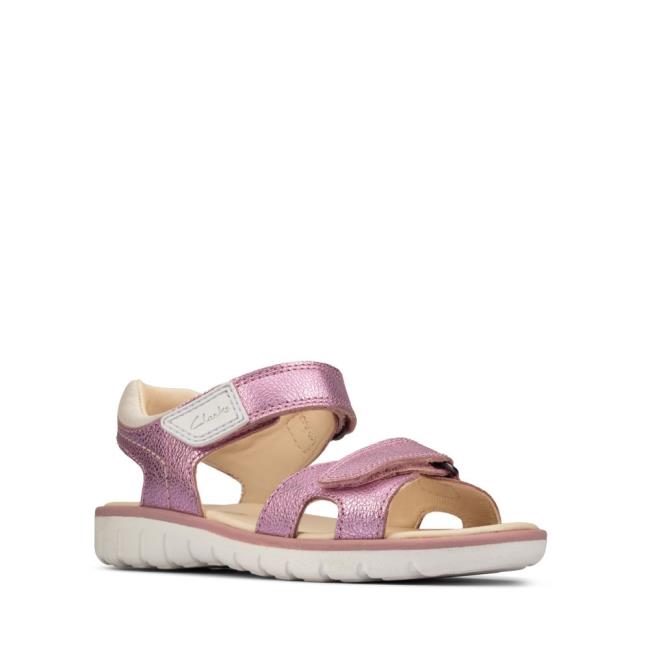 Boys' Clarks Roam Surf Youth Sandals Light Pink | CLK246OXT