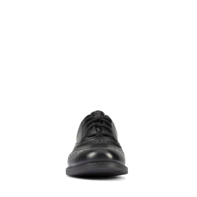 Boys' Clarks Scala Brogue Kid School Shoes Black | CLK701JCE