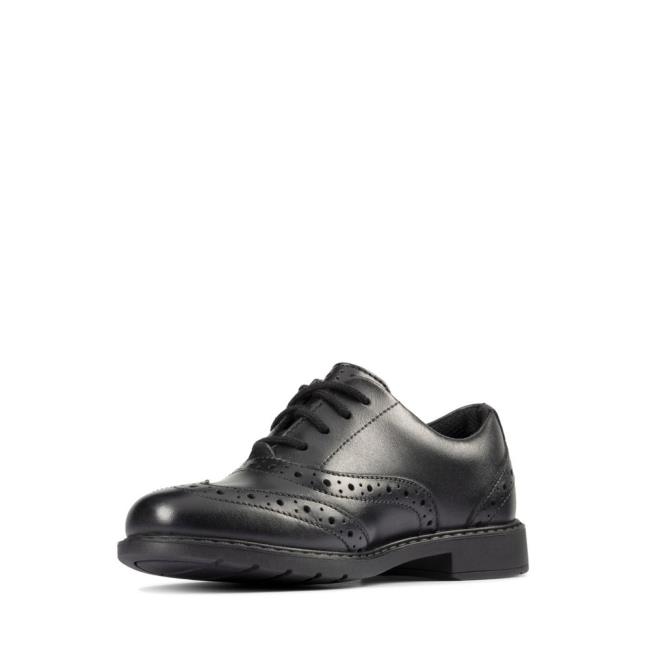 Boys' Clarks Scala Brogue Kid School Shoes Black | CLK701JCE