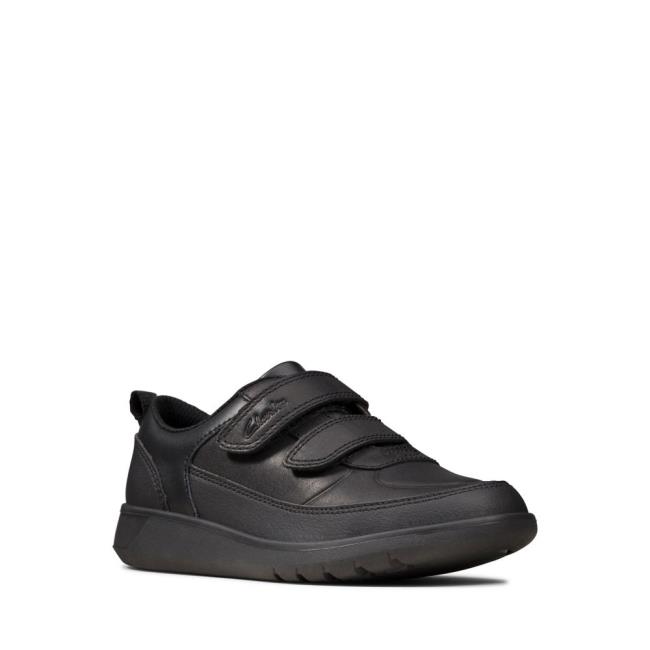 Boys' Clarks Scape Flare Kid School Shoes Black | CLK052YWC