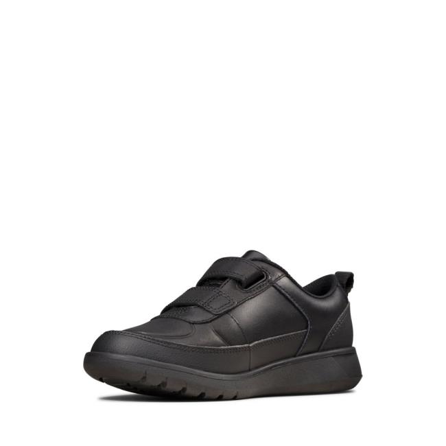 Boys' Clarks Scape Flare Kid School Shoes Black | CLK052YWC