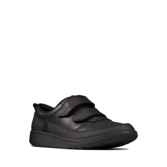 Boys' Clarks Scape Flare Youth School Shoes Black | CLK875KGC