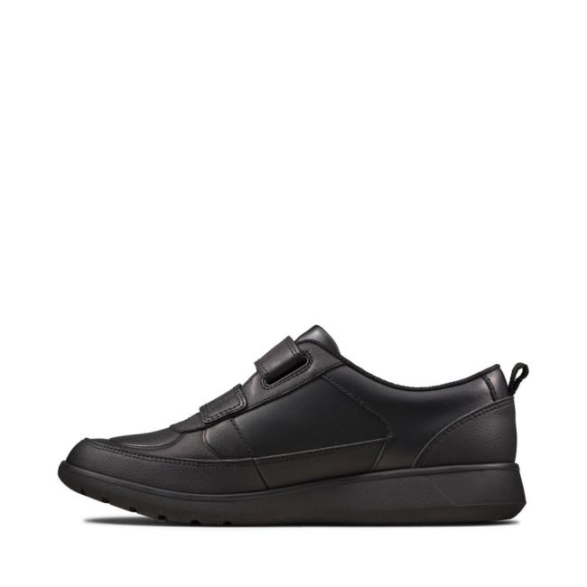 Boys' Clarks Scape Flare Youth School Shoes Black | CLK875KGC