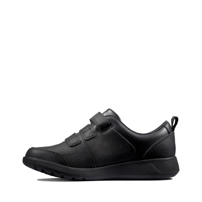 Boys' Clarks Scape Sky Kid School Shoes Black | CLK283WXA