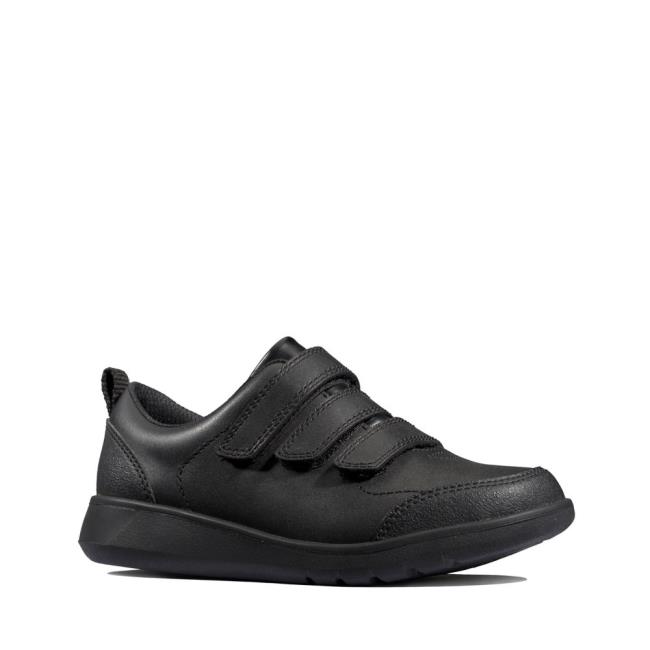 Boys' Clarks Scape Sky Youth School Shoes Black | CLK267WKA