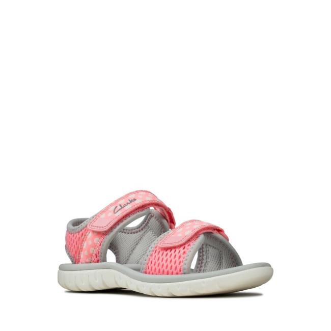 Boys' Clarks Surfing Tide Kid Sandals Pink | CLK216TPE