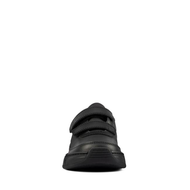 Boys' Clarks Vibrant Glow Kid School Shoes Black | CLK518KMW