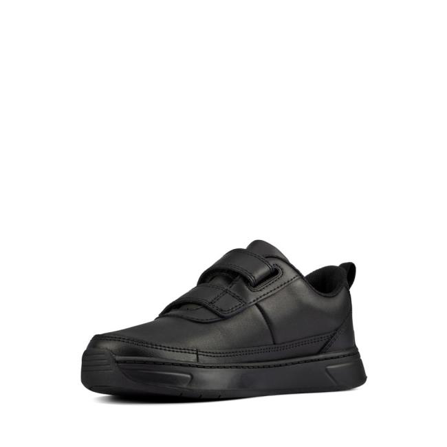 Boys' Clarks Vibrant Glow Kid School Shoes Black | CLK518KMW