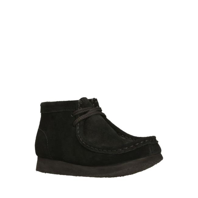 Boys' Clarks Wallabee Boot Originals Boots Black | CLK097VQC