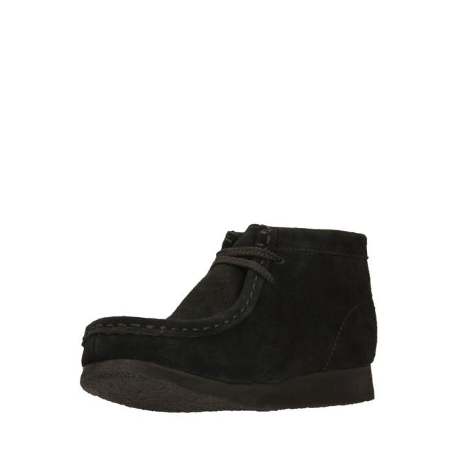 Boys' Clarks Wallabee Boot Originals Boots Black | CLK097VQC