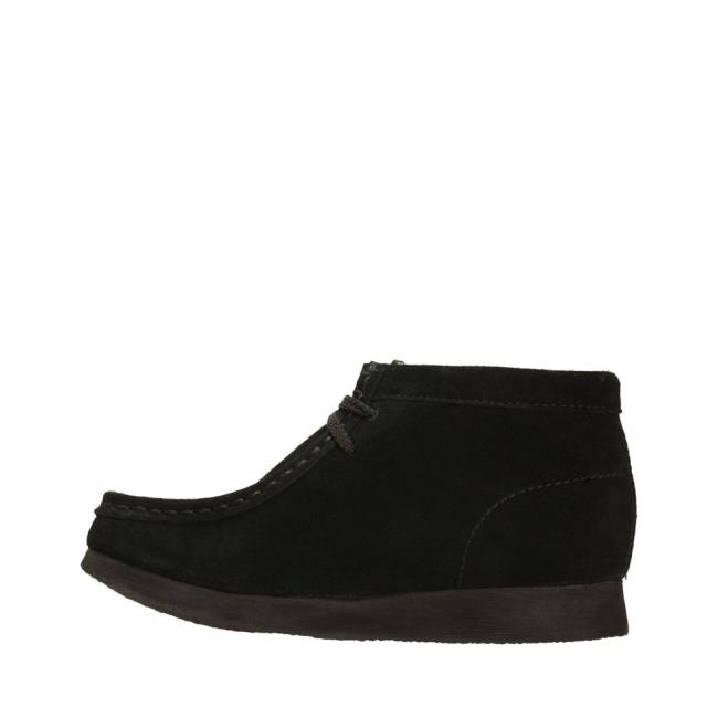 Boys' Clarks Wallabee Boot Originals Boots Black | CLK097VQC