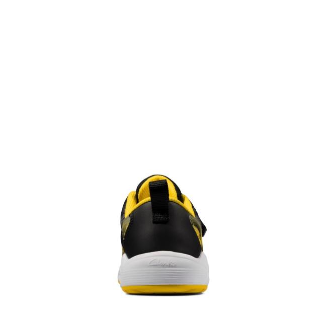 Girls' Clarks Aeon Pace Kid Sneakers Black / Yellow | CLK723ZXH