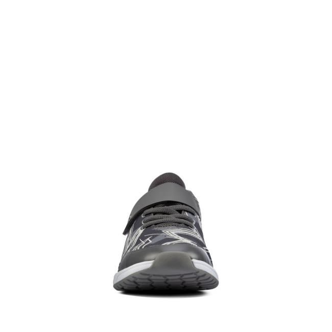 Girls' Clarks Aeon Pace Youth Sneakers Grey | CLK963IOG