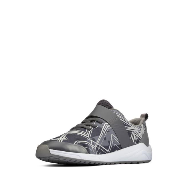 Girls' Clarks Aeon Pace Youth Sneakers Grey | CLK963IOG