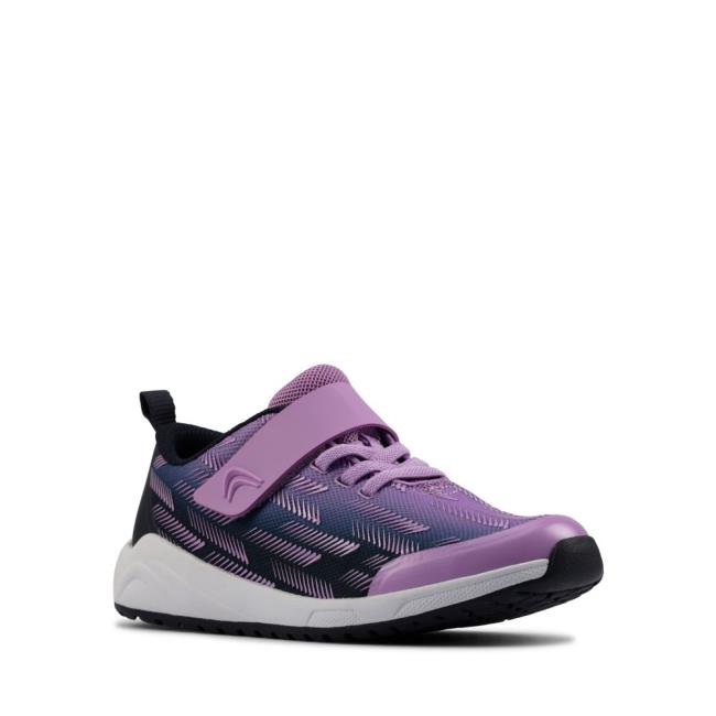 Girls' Clarks Aeon Pace Youth Sneakers Purple | CLK594PXK