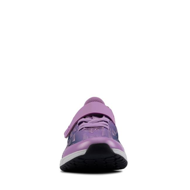 Girls' Clarks Aeon Pace Youth Sneakers Purple | CLK594PXK