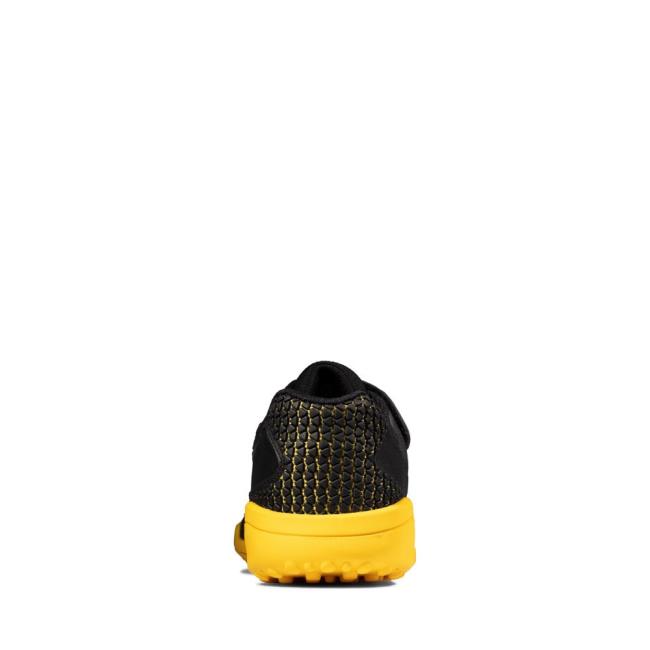 Girls' Clarks Award Swift Youth Sneakers Black / Yellow | CLK081WKL