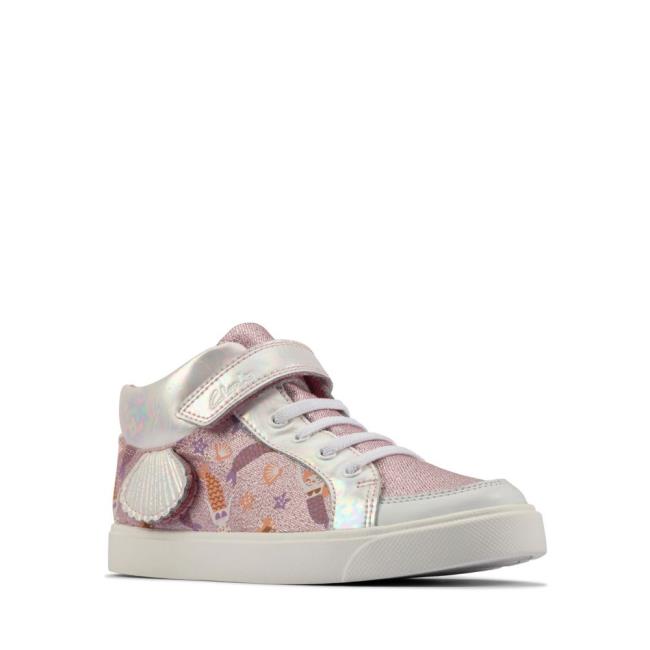 Girls' Clarks City Hop Kid Canvas Shoes Pink | CLK428VGS