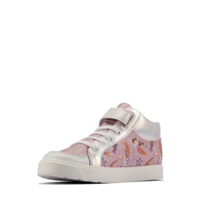 Girls' Clarks City Hop Kid Canvas Shoes Pink | CLK428VGS