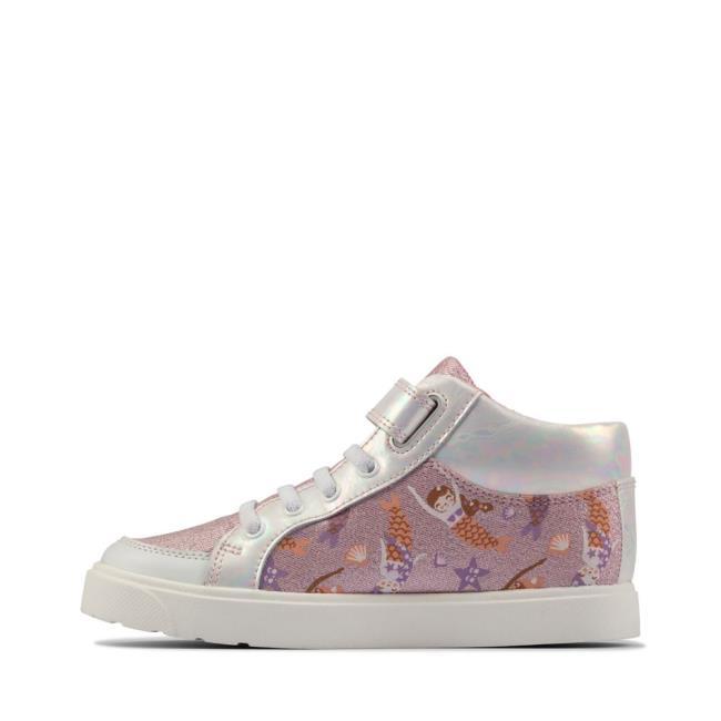 Girls' Clarks City Hop Kid Canvas Shoes Pink | CLK428VGS