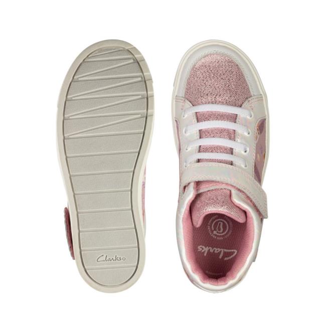 Girls' Clarks City Hop Kid Canvas Shoes Pink | CLK428VGS