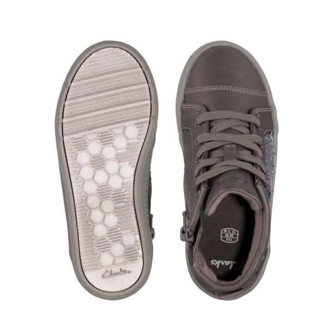 Girls' Clarks City Myth Kid Sneakers Dark Grey | CLK137BYE