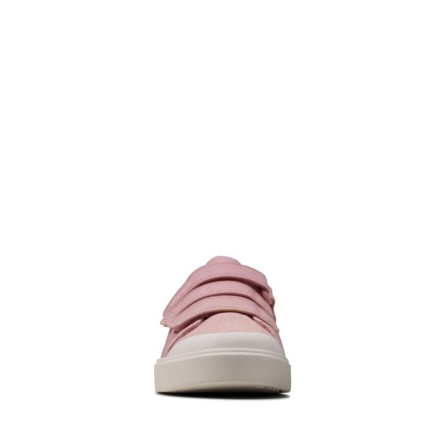 Girls' Clarks City Vibe Kid Canvas Shoes Pink | CLK346ELR