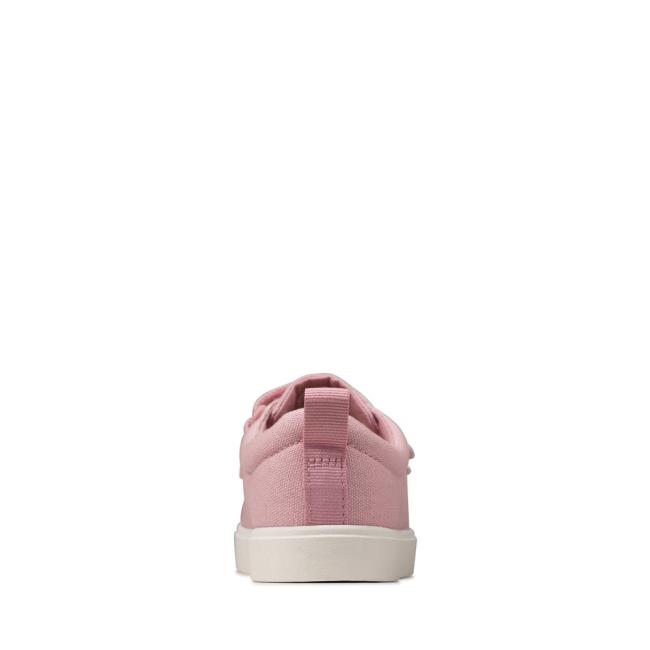 Girls' Clarks City Vibe Kid Canvas Shoes Pink | CLK346ELR