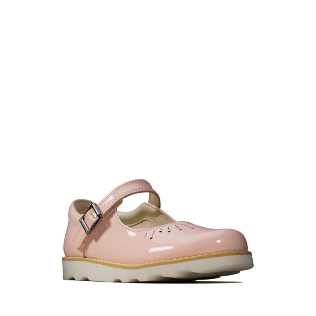 Girls' Clarks Crown Jump Kid School Shoes Pink | CLK635DPM