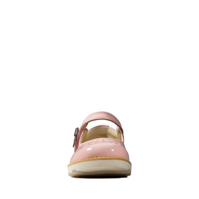 Girls' Clarks Crown Jump Kid School Shoes Pink | CLK635DPM