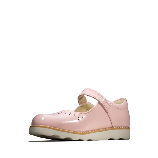 Girls' Clarks Crown Jump Kid School Shoes Pink | CLK635DPM