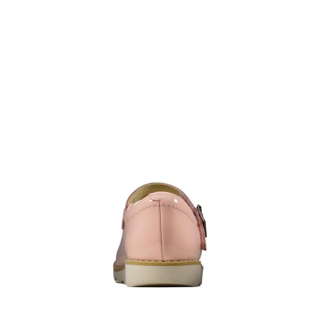 Girls' Clarks Crown Jump Kid School Shoes Pink | CLK635DPM