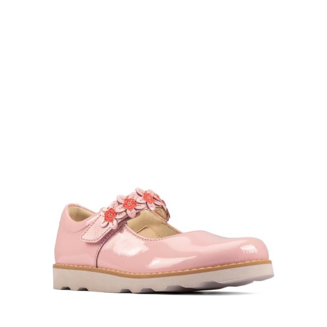 Girls' Clarks Crown Petal Kid School Shoes Light Pink | CLK953RPH