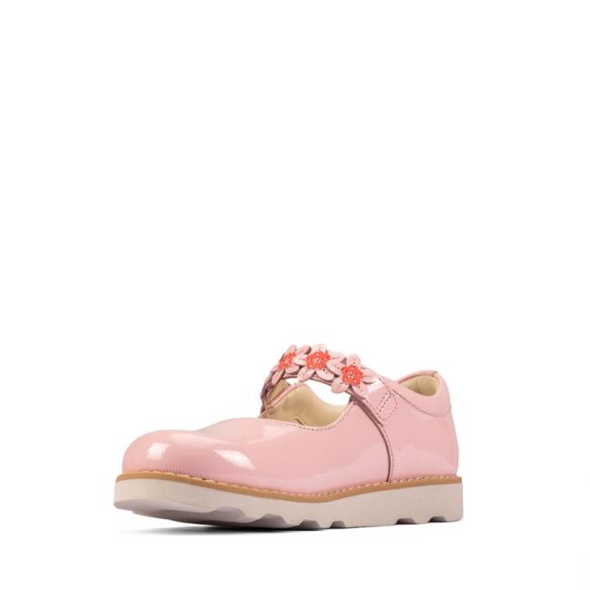 Girls' Clarks Crown Petal Kid School Shoes Light Pink | CLK953RPH