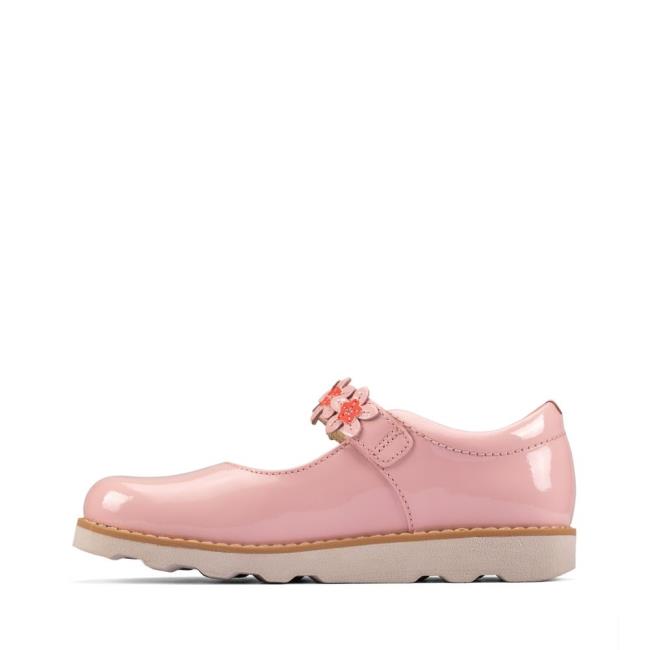 Girls' Clarks Crown Petal Kid School Shoes Light Pink | CLK953RPH