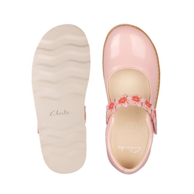 Girls' Clarks Crown Petal Kid School Shoes Light Pink | CLK953RPH