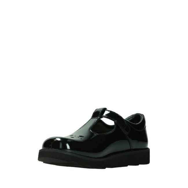 Girls' Clarks Crown Wish Kid School Shoes Black | CLK689YBS