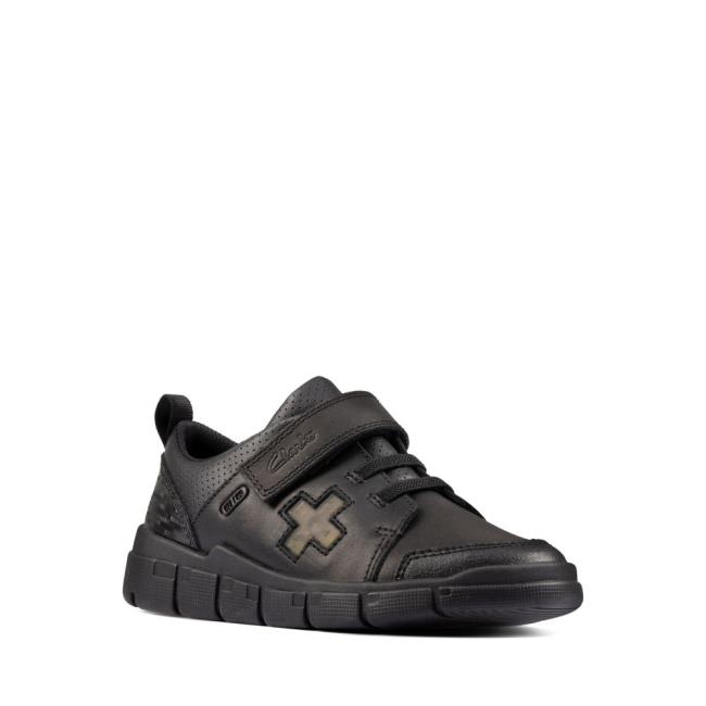 Girls' Clarks Encode Flash Kid School Shoes Black | CLK308BHO