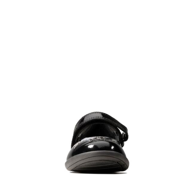 Girls' Clarks Etch Spark Kid School Shoes Black | CLK840ZSG