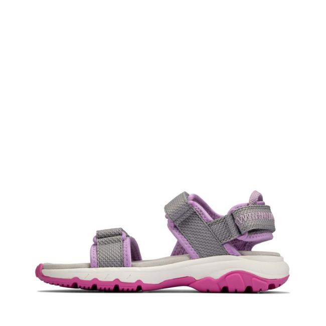 Girls' Clarks Expo Sea Kid Sandals Dark Grey | CLK975LKF