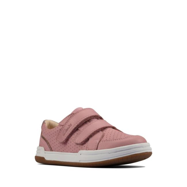 Girls' Clarks Fawn Solo Kid Sneakers Light Pink | CLK270VLU