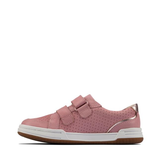 Girls' Clarks Fawn Solo Kid Sneakers Light Pink | CLK270VLU