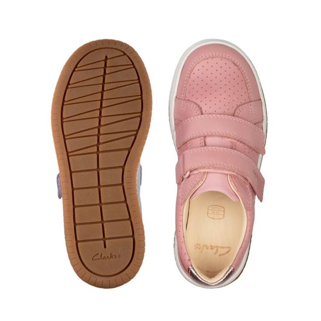 Girls' Clarks Fawn Solo Kid Sneakers Light Pink | CLK270VLU