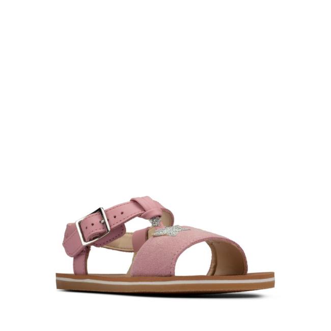 Girls' Clarks Finch Summer Kid Sandals Light Pink | CLK379HEO